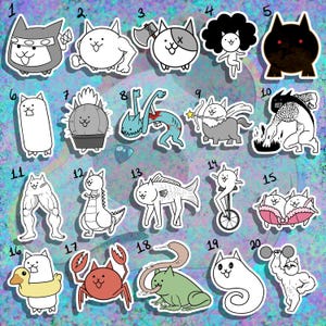 The Battle Cats Stickers | Waterproof | UV resistant | Individual | Sold as set