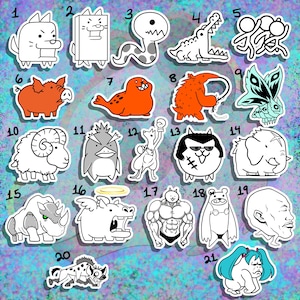 De Battle Cats-stickers | VIJANDEN | Waterdicht | UV-bestendig | Individueel | Verkocht als set