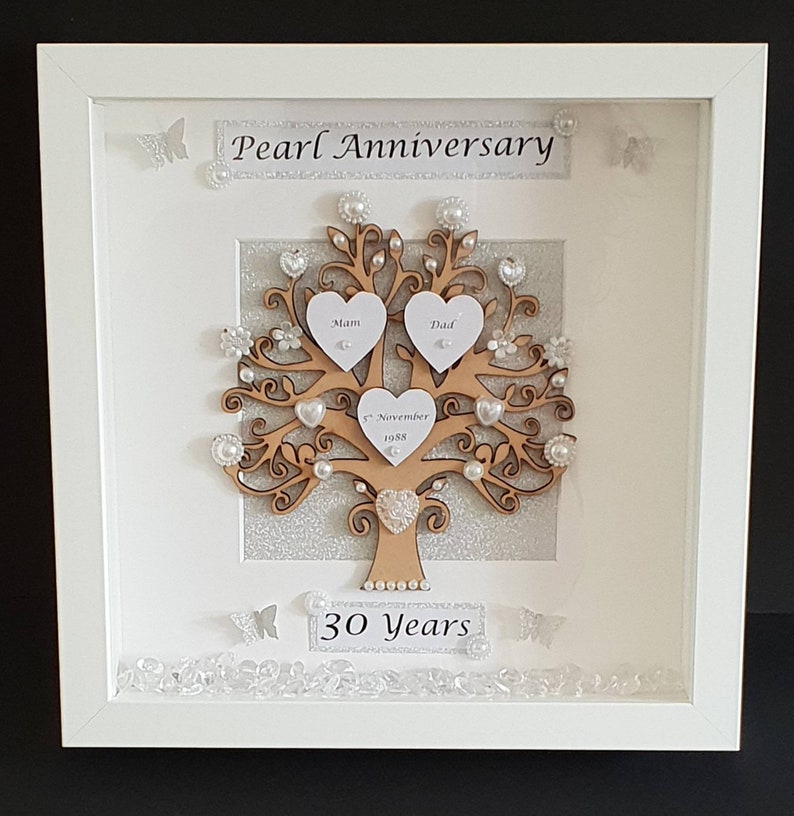 30th Pearl Wedding Anniversary Frame Keepsake Gift Image 0