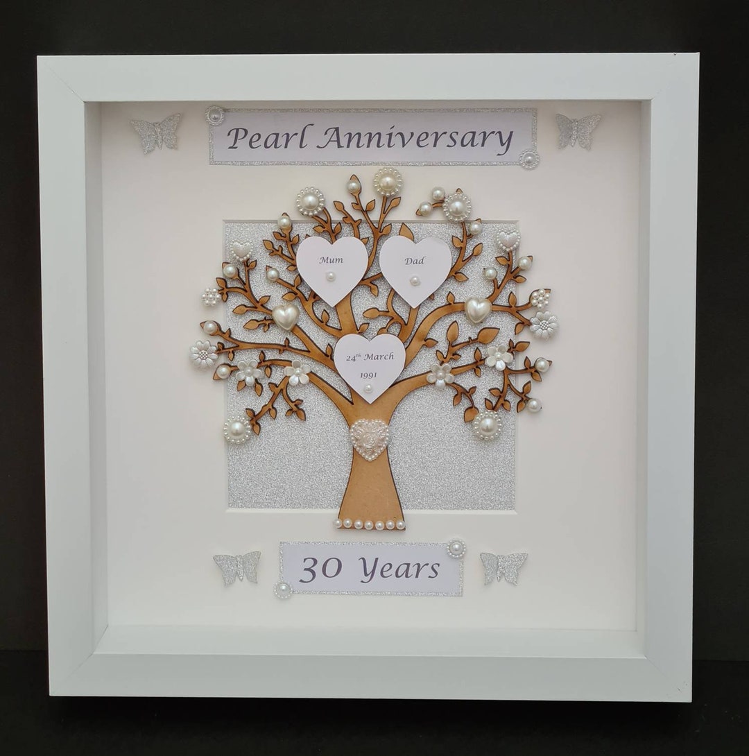 30th Pearl Wedding Anniversary Frame. Keepsake Gift. Anniversary Gift ...