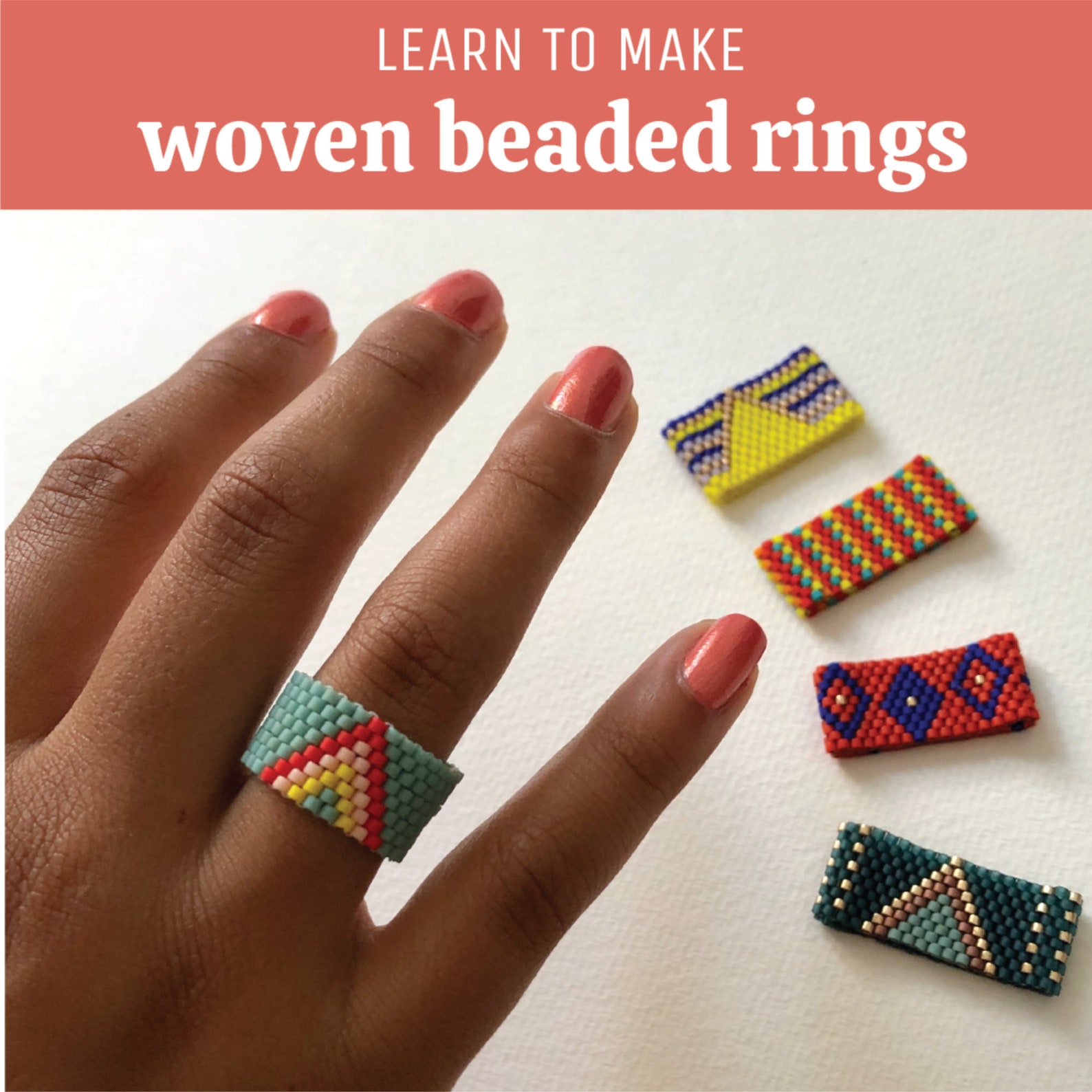 Peyote Stitch Ring Tutorial and 5 Patterns PDF | Etsy