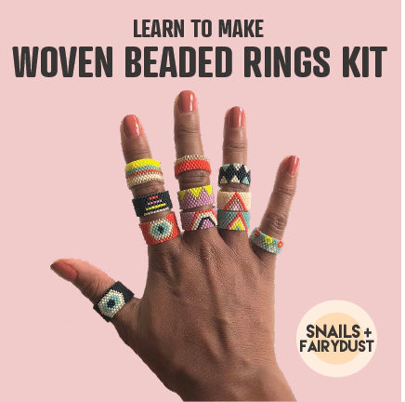 Learn to Make Woven Beaded Rings KIT image 0