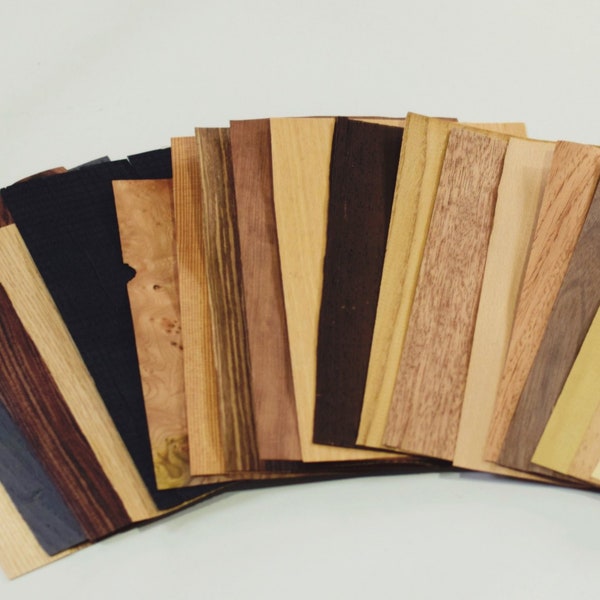 Wooden veneer set of 20 sheets , 0.6mm , wood craft , marquetry
