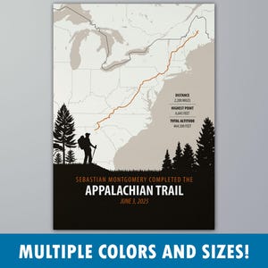 Appalachian Trail poster print | Gepersonaliseerd wandelcadeau | Aangepaste routekaart | Cadeau voor outdoorliefhebber