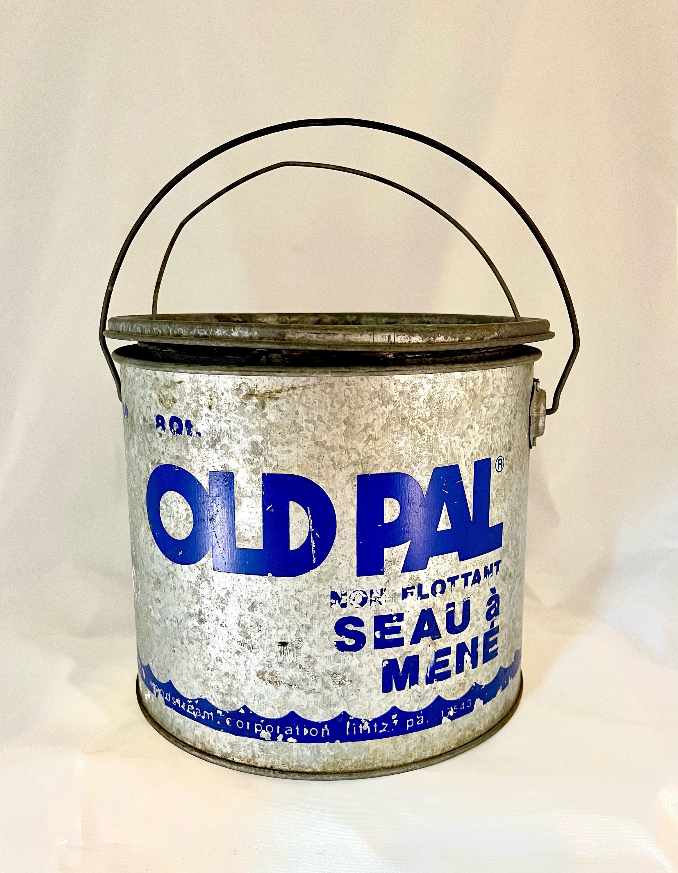 Vintage Old Pal Minnow Bucket, Galvanized Fishing Bucket, Man Cave