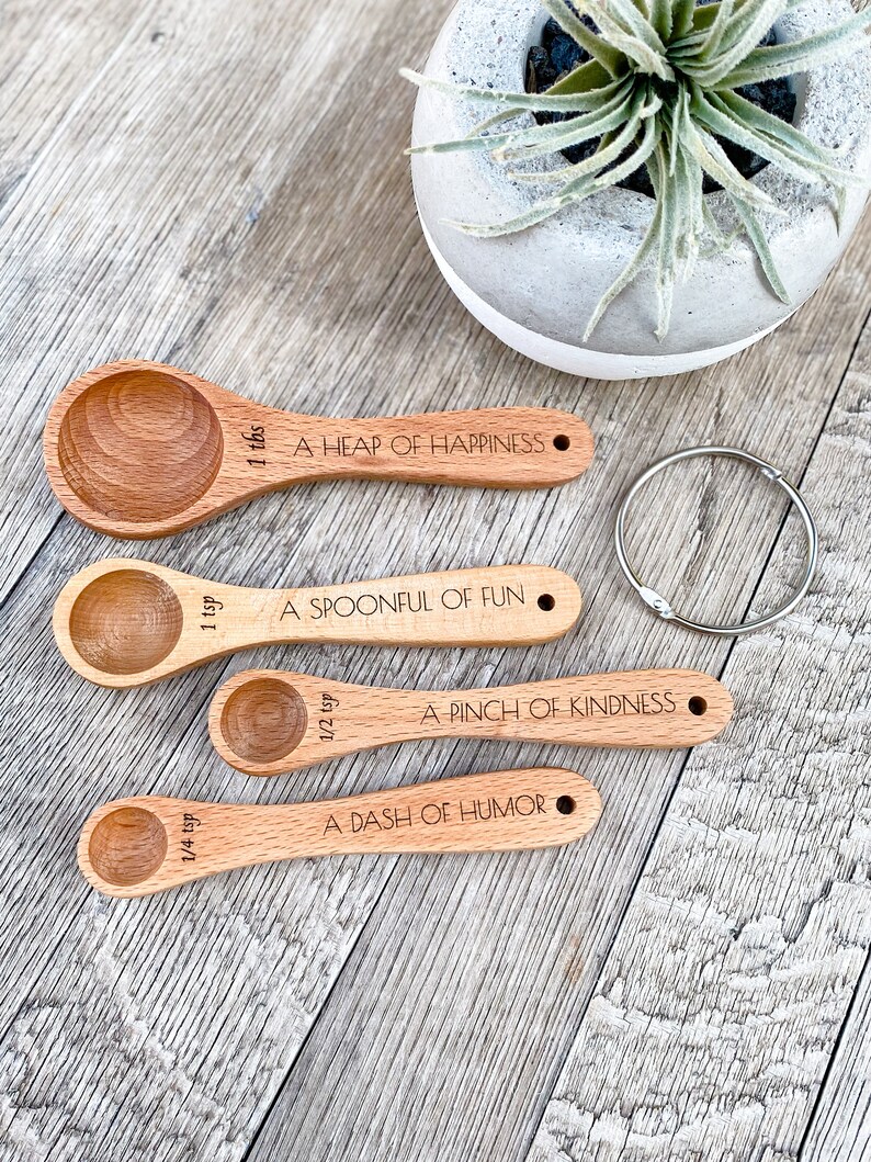 Wooden Measuring Spoon Set Etsy