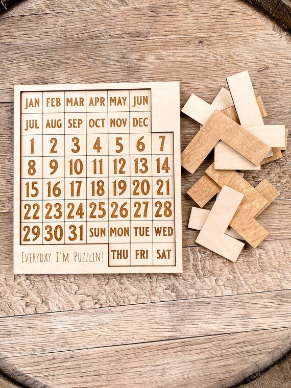Wood Calendar Puzzle - Etsy
