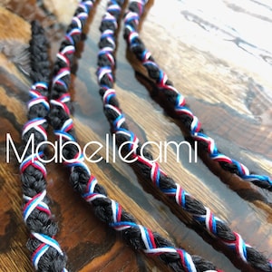 Fourth of July hair clip in braid festival extension