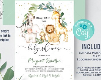 baby shower jungle invitations