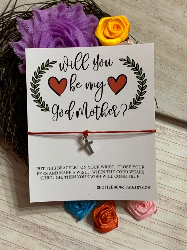 proposal godfather spiritual message card gift faith baptism Jesus godmother keepsake WISH bracelet wishing god confirmation