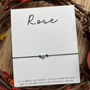 Personalisierte Hand Stempel Initial Zierliche Herz benutzerdefinierte Name Wunsch Armband Kordel Wunsch Armband einfaches Geschenk benutzerdefinierte Perle Wunsch Armband Party Favor