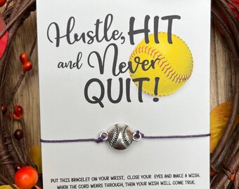 Softball Gifts, Wish Bracelet, Softball Bracelet, Softball Team Gift, Softball, Girls Softball Gifts, Sports Party, Wish Bracelets Bulk