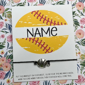 Regali personalizzati per softball; braccialetto dei desideri; braccialetto per softball; regalo per squadra di softball; cordino; regali per softball per ragazze; festa della squadra sportiva; all&#39;ingrosso;