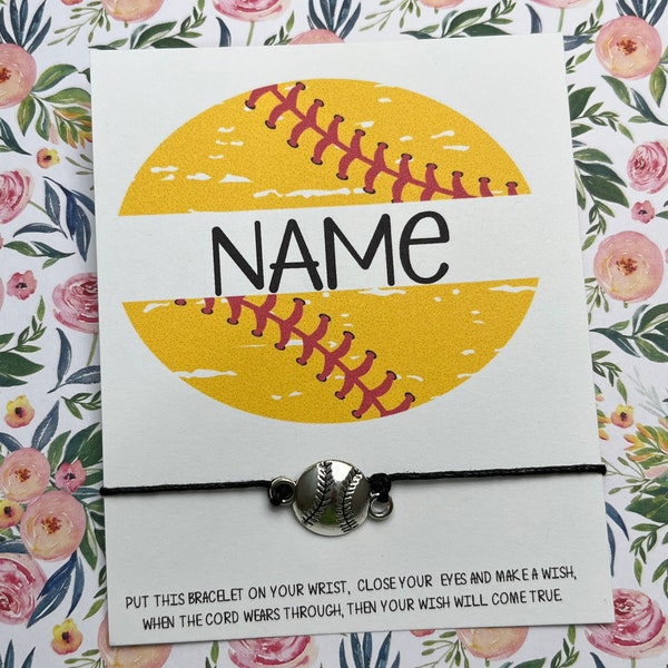 Softball Wish Bracelet Etsy
