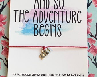 Graduation Gift, the adventure begins, College grad, High school gift for her, star, stars wish bracelet, college graduation, adventure