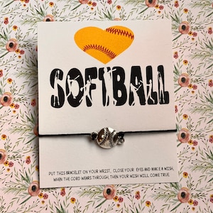 Regali di softball; braccialetto dei desideri; braccialetto di softball; regalo di squadra di softball; cordino; regali di softball per ragazze; festa della squadra sportiva; all&#39;ingrosso; allenatore