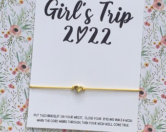 Custom Girls Weekend Wish Bracelet, Girls Trip, Girls Road Trip, Wish Bracelet, Girls Weekend Gift, Getaway Weekend, Girls Getaway Gift