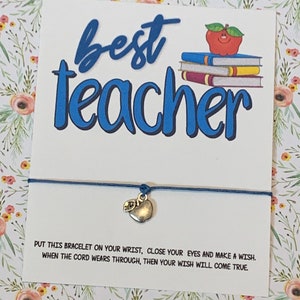 Best Teacher, Teacher Appreciation, Teacher Gift, Back To School, First Day Of School, Wish Bracelet Favors, Wish Bracelet, Apple