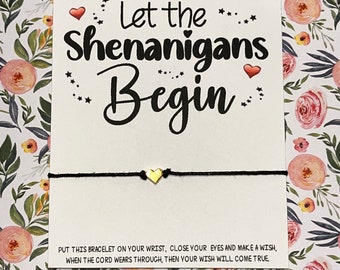 Fun Girls Getaway Gift; Girls Trip; Shenanigans; Girls Weekend Wish Bracelet; Party favors; Girls Road Trip; Wish Bracelet; Best friend gift
