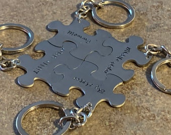 Personalized Friend Hand Stamp, Group Puzzle Piece Keychains | Personalized Gift for Friends | Custom Group Gift | Bridesmaid Wedding Favor