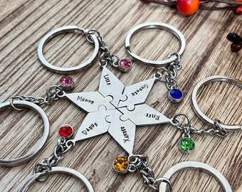 Star Puzzle Hand Stamp, Set of 5, Set of 6, Group Puzzle Piece