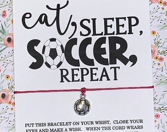 Soccer Wish Bracelet, Wish Bracelet, Soccer Bracelet, Soccer Gift, Wish Bracelets, Soccer Team Gift, Sports Team Gifts, Sports Party Favors