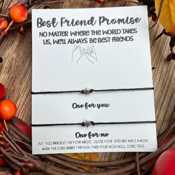 Best Friends Gift, BFF Bracelet, Wish Bracelet, Pinky Promise, Friendship Bracelets, Matching Bracelets, Pinky Swear Bracelets, Friends