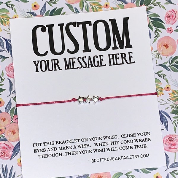 Custom Bracelet Card Etsy