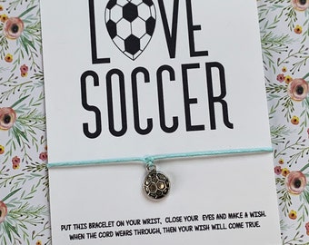 Soccer Wish Bracelet, Wish Bracelet, Soccer Bracelet, Soccer Gift, Wish Bracelets, Soccer Team Gift, Sports Team Gifts, Sports Party Favors