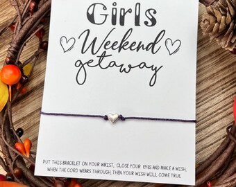 Fun Girls Getaway Gift; Girls Trip; Custom Girls Weekend; Wish Bracelet; Girls Road Trip, Wish Bracelet; Girls Weekend Gift; Getaway Weekend