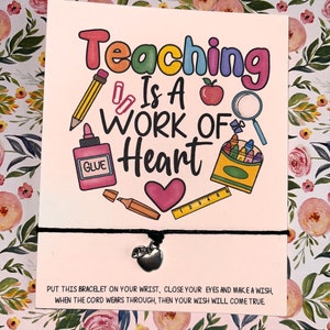 Teacher Appreciation Gift; Wish Bracelet; Teacher; Back to School Gifts; Nursery Gifts; Unique Teacher Gifts; Nursery Gifts; Teacher Helper