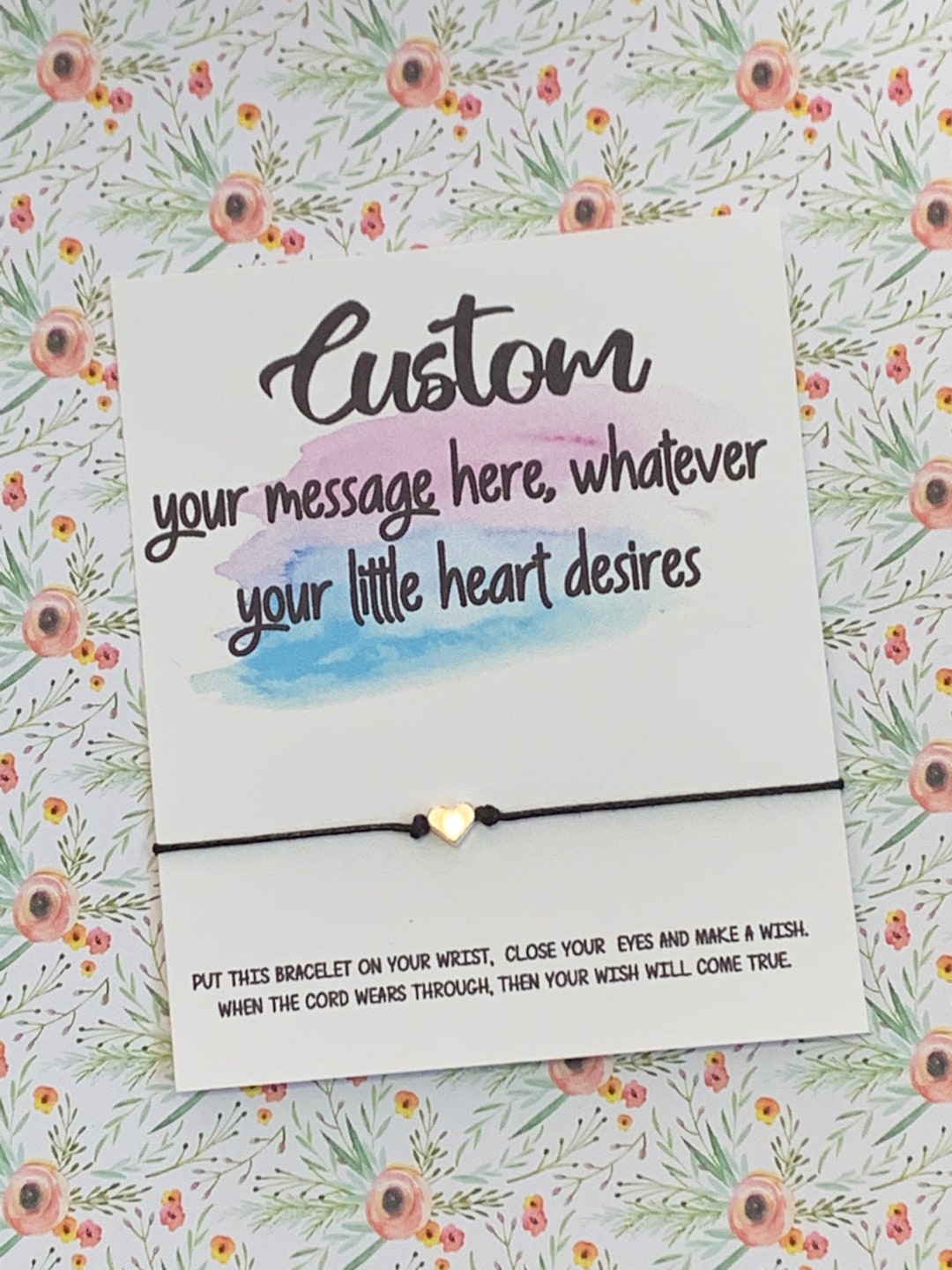 Custom Message Personal Keepsake Message Card Gift Sweet Etsy