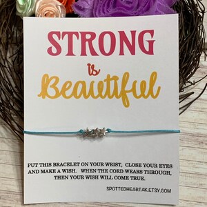 WISH-armband - aandenken, cadeaubericht, vriend, beste, sterk is mooi, motiverend, aanmoediging, ster, je hebt dit, leven,