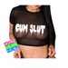 CUM SLUT Sheer Crop Top See Through Thru T Shirt Mesh Lingerie Slutty Gift For Him Her Wife Girlfriend Cuckold Naughty Blowjob Whore Nipslip