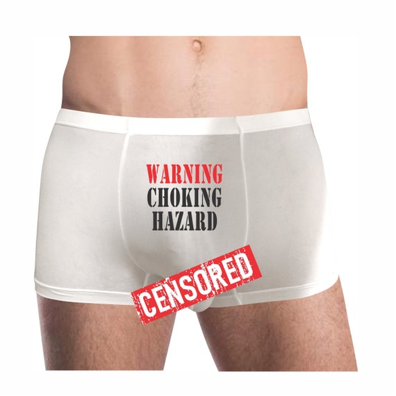 Choking Hazard Your Face On Custom Men/'s Boxer Shorts Warning Sign Underwear Valentines Briefs Undify Yourself Personalized Boxers