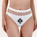 QUEEN Of SPADES White Thong Black QOS Design Underwear Lingerie G String Booty Hot Cuckold Bbc Blacked Wife Gift Hotwife Breed Me Slut