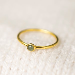 Handmade August Birthstone Ring Petite Green Aventurine Ring in Gold Dainty Birthstone Ring for Mom August Birthstone Jewelry Gift for Mom