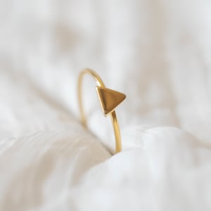 Tiny Triangle Ring, Handmade Ring in Silver, Dainty Stacking Ring ...