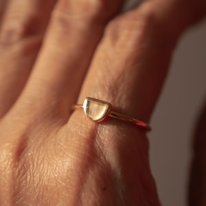 Dainty Half Circle Gold Ring, 10k-14k Gold Ring, Dainty Gold Stackable ring, Perfect for stacking Gift for her, Handmade 14k gold ring