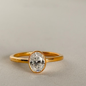 Minimalist Oval Engagement Ring for Her Anniversary Gift Oval Stone Engagement Ring Handmade Oval Cut Silver Ring for Engagement Oval ring