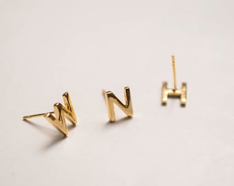 Pendientes minimalistas con inicial, delicados pendientes con letras para mujer, personalizados, individuales o en par, regalo diario, joyería para ella