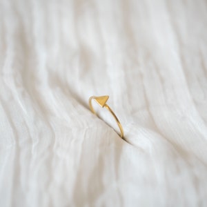 Tiny Triangle Ring, Handmade Ring in Silver, Dainty Stacking Ring ...