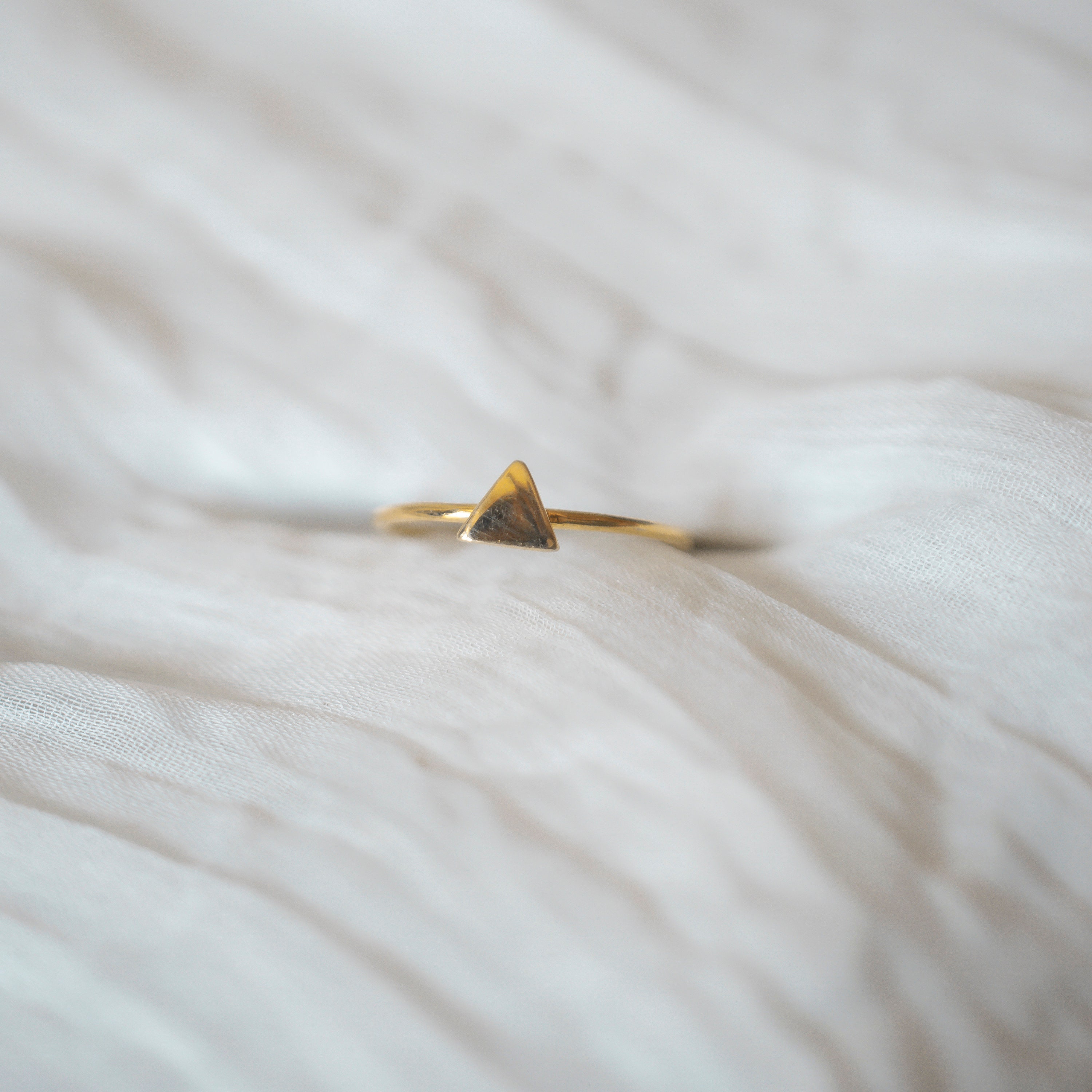 Tiny Triangle Ring, Handmade Ring in Silver, Dainty Stacking Ring ...