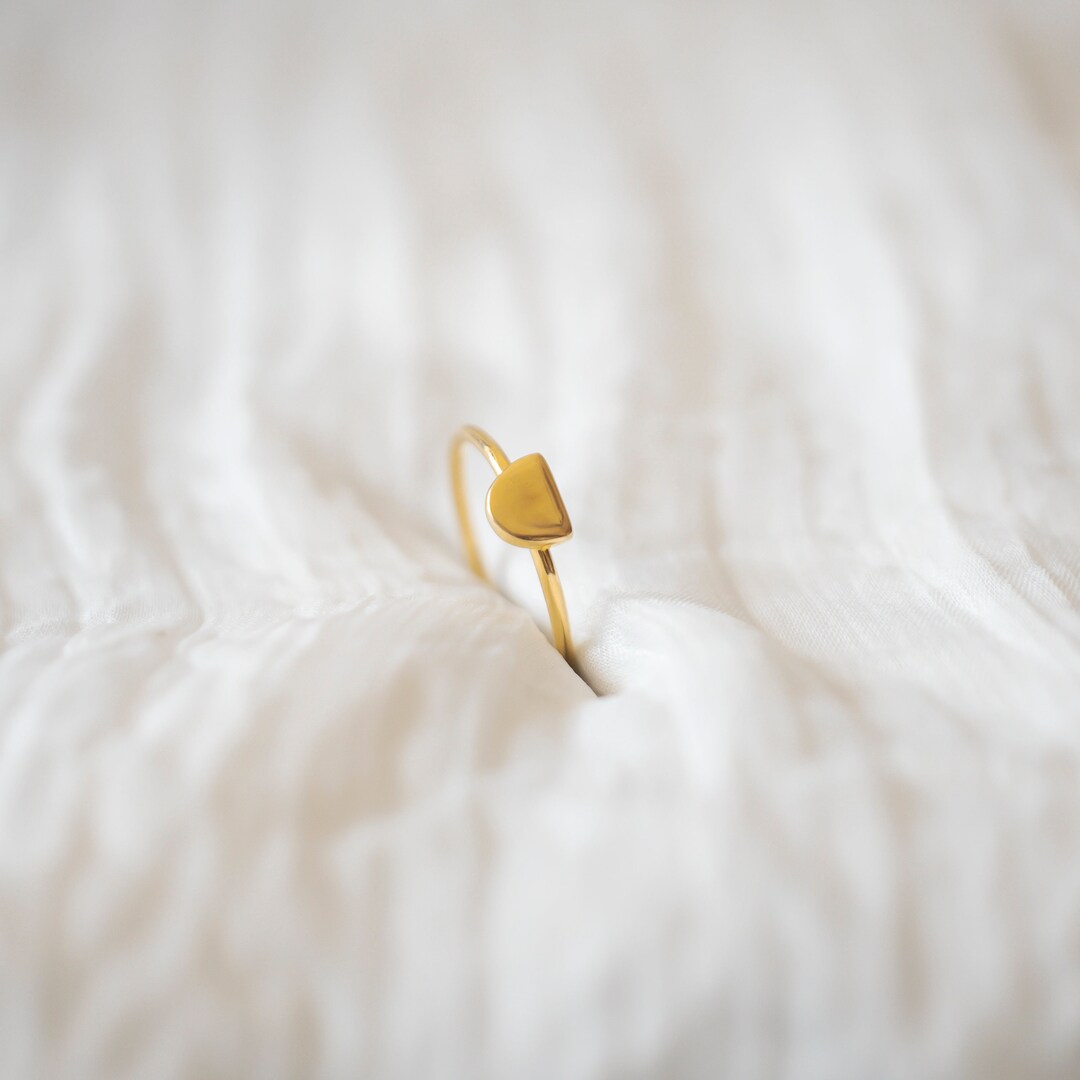 Minimal Half Circle Ring, 925 Sterling Silver Ring, Dainty Gold ...