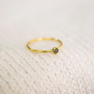 Handmade August Birthstone Ring Petite Green Aventurine Ring in Gold Dainty Birthstone Ring for Mom August Birthstone Jewelry Gift for Mom