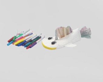 Adorable rainbow unicorn fish shark pencil case, pencil pouch, unicorn shark zipper pouch. Makes a great kids child's gift!