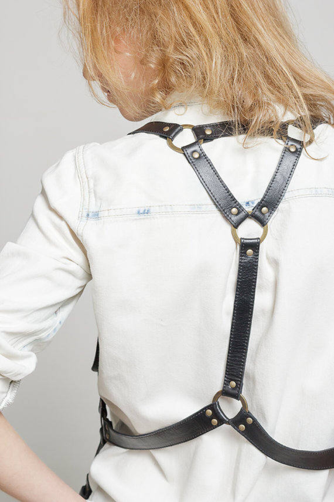 Leather body harness fashion harness black harness Etsy