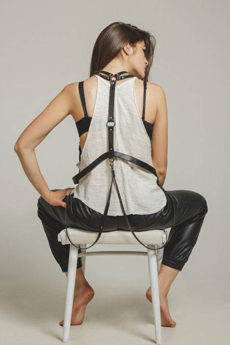 Leather body harness fashion harness Etsy