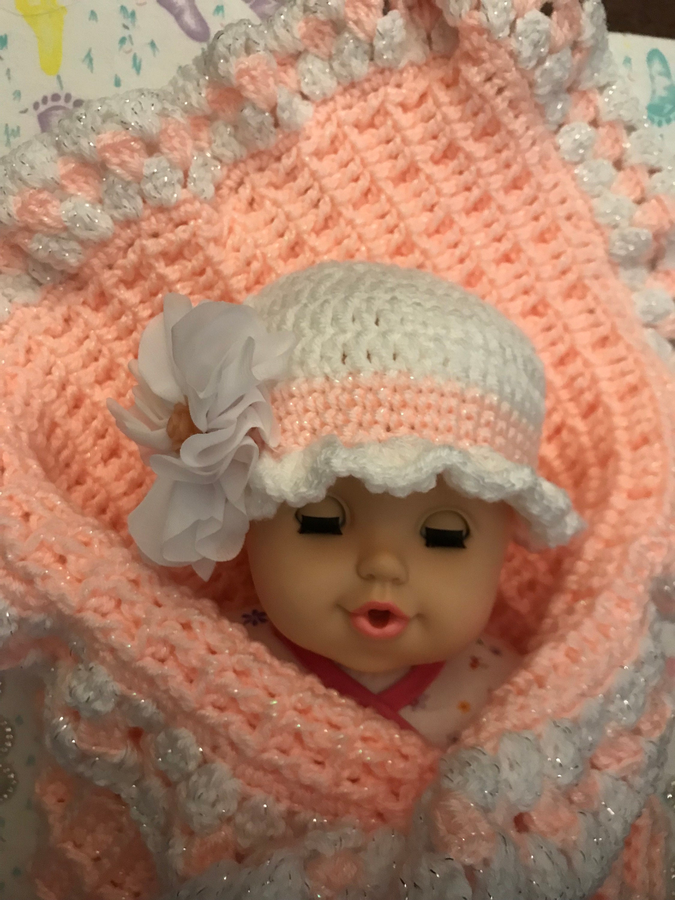 Newborn Baby Girl Blanket Handmade Crocheted Baby Blanket Etsy UK