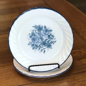 Corelle Blue Velvet Salad Plates - 7 1/4” - Set of 5 - Corelle Blue Rose - Corelle Dinnerware
